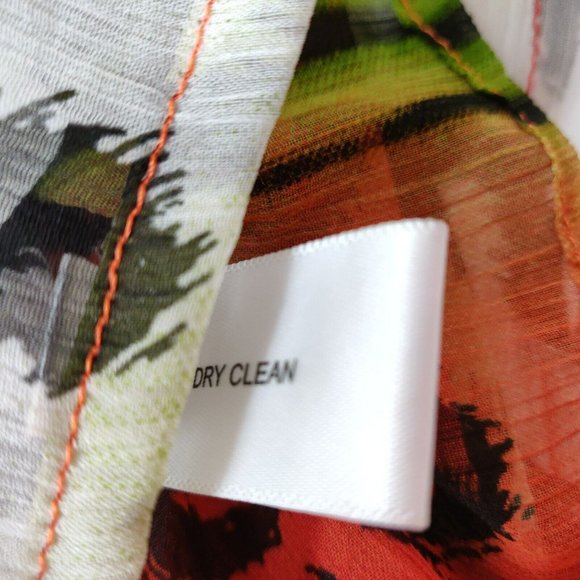 Boston Proper Animal Print Floral Beaded Poncho Top Size 18 V-Neck Sheer Chiffon - Picture 6 of 6